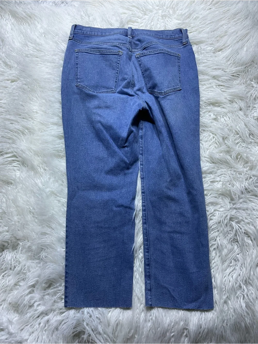 J Crew essential straight jean in all-day stretch in Palm Blue Wash